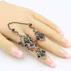 Big Discount Brand Design Turkish Double Finger Rings Women Rhinestone Exquisite Antique Flower Ring Anillos Ajustable Size Gift