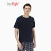 INTERIGHT home service mens cotton short-sleeved shorts casual home service pajamas set navy blue L