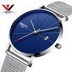 Ultra Thin Men Quartz Wrist Watch Mesh Band Simple Fashion Leather Strap Watch NIBOSI 2018 New Brand Luxury Wristwatches Relogios