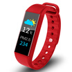 Full pass through the KiFit1 color smart bracelet real-time heart rate monitoring swimming waterproof sports bracelet information call reminder touch big screen sleep monitoring rose red