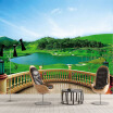 Photo Wallpaper 3D Stereo Balcony Golf Course Mural Living Room Bedroom TV Backdrop Wall Painting Green Eye Home Decor Wallpaper