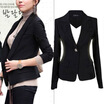 CANISNew Womens Lapel Suit One Button Tunic Long Sleeves Blazer Jacket