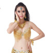 2018 High Quality Women Tribal Belly Dance Beaded Fringe Sequined Bra Top Egypt Indian Belly Dance Costume Bra 2 Colors