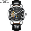 GUANQIN Mens Top Brand Business Waterproof Watch Tourbillon Automatic Mechanical Watch Mens Casual Leather Strap
