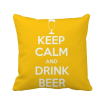 Quote Keep Calm And Drink Beer Yellow Square Throw Pillow Insert Cushion Cover Home Sofa Decor Gift