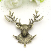 Personality Deer Bucks Brooch Pin Antique Gold Color Tough Lines Animal Antlers brooches broches Simulation carving Forest Badge