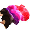 New Arrivals Stage Performance Dance Fans 100 Silk Fans Colored 180cm Women Belly Dance Silk Fans 2pcs BlackPurplePinkRed