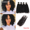 HCDIVA India Virgin Hair Kinky Curly 4 bundle with Lace Closure Natural Black Unprocessed India Virgin Human Bundle with Closure