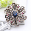 Vintage Turkish Brooch For Women Antique Gold Color Hollow Round Flower Broches Brooches Ethnic Jewelry Ladies Hijab Lapel Pins