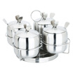 Jingdong Supermarket US kitchen maxcook stainless steel seasoning cans four sets of rotating stent seasoning box MCPJ-WG004 with scaffold with spoon spoon is not rust