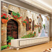 Custom 3D Mural Wallpaper For Wall Pastoral Town Road Old House With Flowers Wall Murals Living Room TV Sofa Backdrop Wall Cover