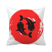 Goldfish Abstract Brush Japan Square Throw Pillow Insert Cushion Cover Home Sofa Decor Gift