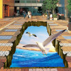 Free Shipping Lavatory bedroom living room decoration Seagull 3D waterproof floor wallpaper mural 250cmx 200cm