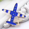 Simple&Generous Women 2 Plane Brooch Double Color Paint Enamel Airplane Brooches Broches Stewardess Pilot Badge Fly Sky Freely