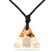 Black Rope Chain Necklace Pendant Triangle Crystal from Austrian Punk Fashion Jewelry For Women 27418