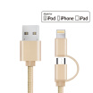 MFI 2in1 Mobile Phone Charger Cable For iPhone 5 6 7 usb For Samsung Huawei Xiaomi Micro Usb Nylon braided metal Cable