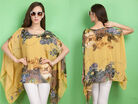 Floral Women Summer Batwing Sleeve Loose Chiffon Tops T-shirt Blouse US Stock