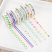 Deli deli 6 rolls of books&paper tape 10m × 10mm day&night falling stripes stickers HZ002