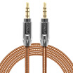 STONEGO 35mm Auxiliary Audio Cable Male to Male Stereo AUX Cable Zinc Alloy Polished Metal Connectors Stainless steel Cord