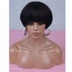Women Brazilian Hair Straight Layered1B Black Color Short Human Hair Bob Wigs Non-Remy Human Hair One Piece Free Shipping