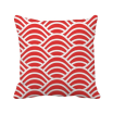 Japan Red White Waves Art Square Throw Pillow Insert Cushion Cover Home Sofa Decor Gift