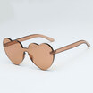 New Arrival Red Heart sunglasses for women 2018 trendy novelty rimless sun glasses candy color love style fashion pink eyewear
