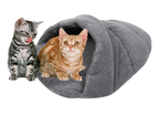 Soft Warm Pet Dog Cat Bed House Plush Cozy Nest Mat Pad Cushion Pet Cave Wine