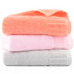 Bamboo brocade towel set bamboo pulp fiber vertical satin file thickening adult wash large towel 3 strips 3476cm 135g strip gray powder orange