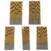 High Speed Steel Ti-coated Straight Shank Twist Drill Bit Set for PCB Drilling - 50PCS