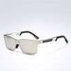 UV400 Mens Polarized Sunglasses Silver&Black