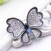 Gorgeous Austria Rhinestone Butterfly Flower Brooch Pin Women Antique Gold Color Insect Broches Jewelry Ladies Hijab Scarf Pins