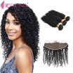 Brazilian Kinky Curly Hair With Closure13x4 Lace Frontal Closure With Bundles7A Brazilian Virgin Hair With Closure Human Hair