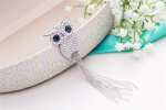 Luxurious Copper Brooch Jewelry Pin Cute Tassel Owl Crystal Brooches Corsage Broche Gold Plating Animal Brooch Hijab Scarf Pin