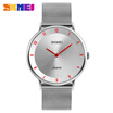 SKMEI Mens Dress Watch Fashion Watch Quartz Water Resistant Water Proof Stainless Steel Band Charm Luxury Cool Casual Silver