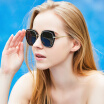 Blue Bluekiki Polarized Sunglasses Womens Fashion Big Frame Color Film Trends Sunglasses Driving Mirror Female 6137 Black Frame Black Gray