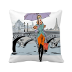 Lady River Bridge France Mark Square Throw Pillow Insert Cushion Cover Home Sofa Decor Gift