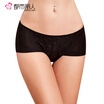 Urban Beauty Sexy Hips Lace File Cotton Healthy Mid Waist Womens Underwear Panties 2P6128 Black L