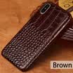 LANGSIDI funda de cuero genuino para el iphone X funda de cocodrilo textura trasera