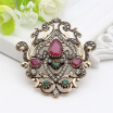 Classic Quality Turkish Broach Brooch Royal Jewelry Retro Gold Plating Flower Design Hijab Scarf Lapel Pins Woman Festival Gift