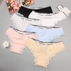 Langsha womens underwear womens lace sexy cotton shorts thin breathable waist briefs 4 black white light gray light powder 170XL
