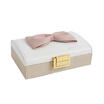 SOFIS bow jewelry box single layer small jewelry box jewelry storage box necklace box ring box simple Japanese style European birthday gift beige