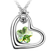 Womens Heart Necklace Pendant Fashion Jewelry Austrian Crystal Exquisite Flower Necklace Accessories 18KGP 116