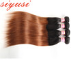 Black Pearl Pre-Colored Remy Honey Blonde Ombre Human Hair Bundles 3PCs Peruvian Straight Hair Weave Bundles T1b27&1b30
