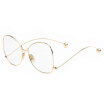 LIKEUS New Fashion eyewear Oversized round women glasses cute clear lens glasses brand vintage Metal big frame eyeglasses