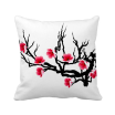 Japan Culture Red Black Sakura Pattern Square Throw Pillow Insert Cushion Cover Home Sofa Decor Gift