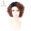 CHOCOLATE Remy Human Hair Wigs Short Bob Wigs TB30 BlackBrown 100 Percent Human Hair Curly Wigs Ombre Color Wig 8 Inch