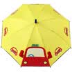 Hugmii children umbrella male girl creative stereo style straight rod hand open umbrella transparent window yellow car 48cm8k