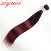 Ombre Brazilian Straight Virgin Hair 1B99JBurgundy Two Tone Human Hair Bundles 10"-24"inch Remy Hair Extensions