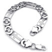 Hpolw Mens silver Stainless Steel Geometrycross Lobster clasp Bracelet10mm04" Length 85"216cm