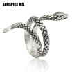 Wholesale Fashion Snake Rings For Women Color Silver Heavy Metals Punk Rock Ring Vintage Animal Jewelry